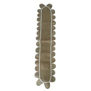 Scalloped Jute Runner Rug or Table Runner Boho Home Kitchen Decor - 56"